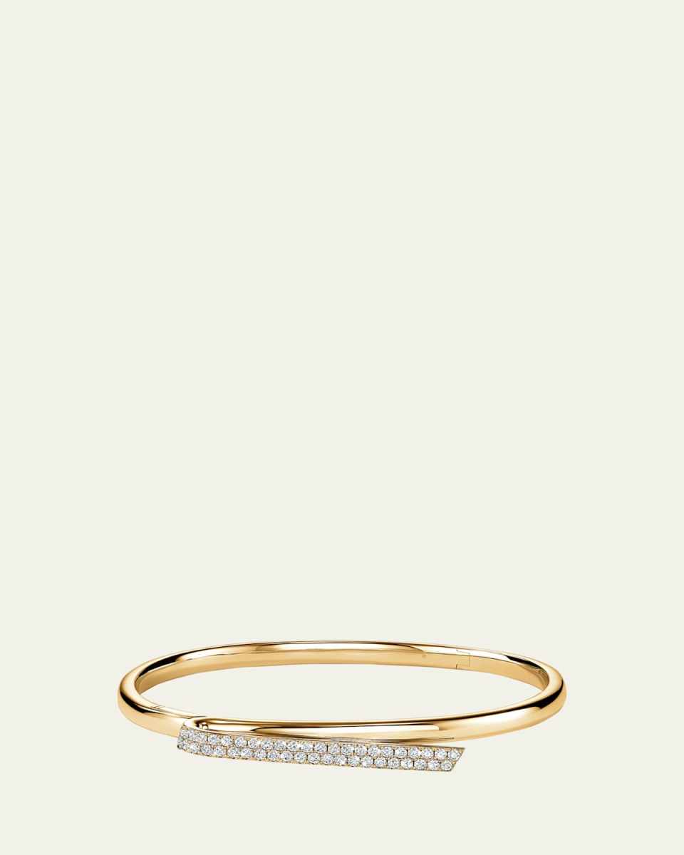 Inside Out Diamond Flip Bangle in 18K Yellow Gold
